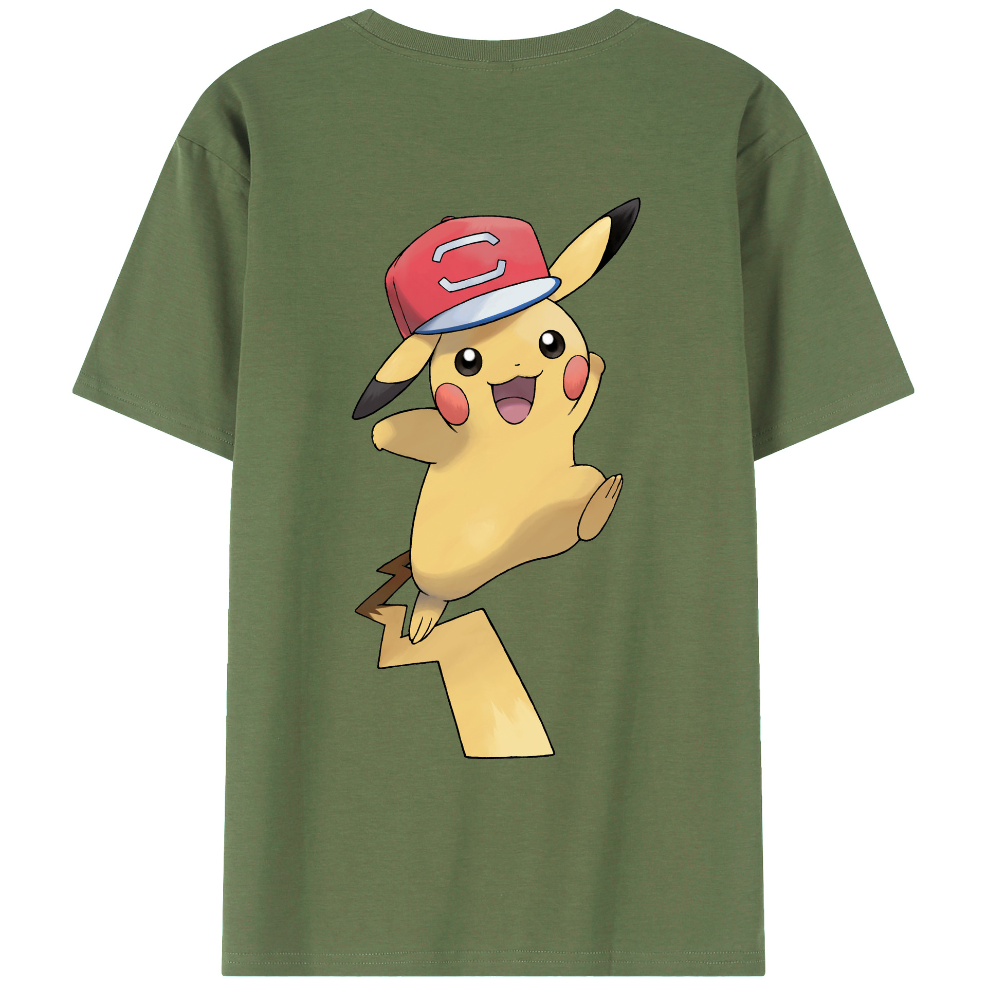（画像用） ポケットモンスター Pokémon 綿100％ メンズ半袖Tシャツ（バックプリント） 通気性